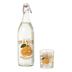 Waterfles met sinaasappels - transparant/oranje - ø8.6x30.6 cm