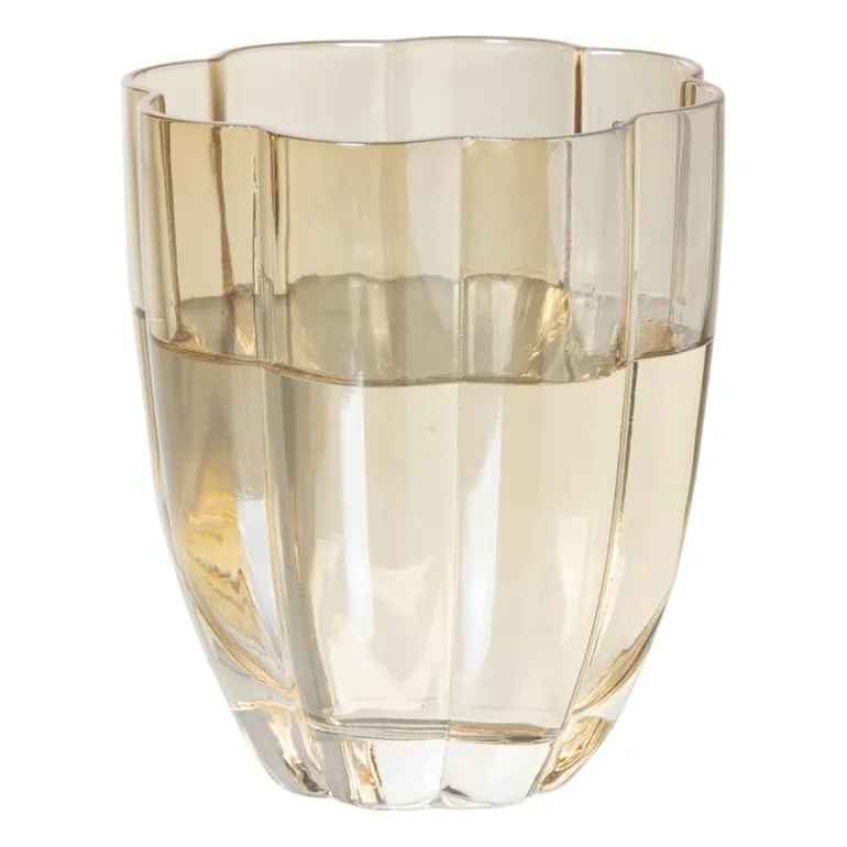 Waterglas geschulpt - goudkleurig - 250 ml