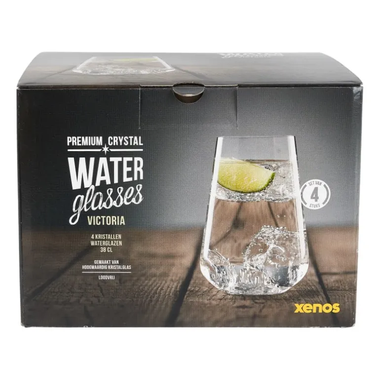 Waterglas kristal - set van 4 - 380 ml