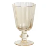Waterglas op stam geschulpt - goudkleurig - 250 ml