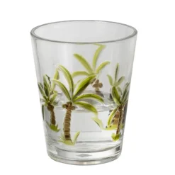 Waterglas palmboom - groen - ø9.5x11.5 cm