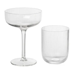 Waterglas ribbel - glas - 300 ml
