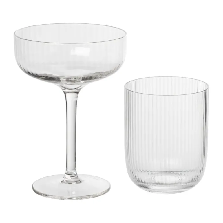 Waterglas ribbel - glas - 300 ml