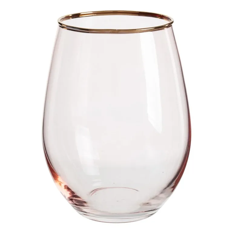 Waterglas - roze/goud - 550 ml