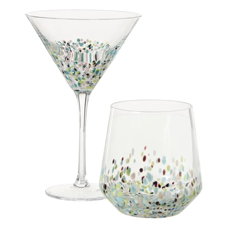 Waterglas stippen - transparant - 450 ml