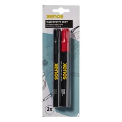 Watervaste stift - rood/zwart - set van 2