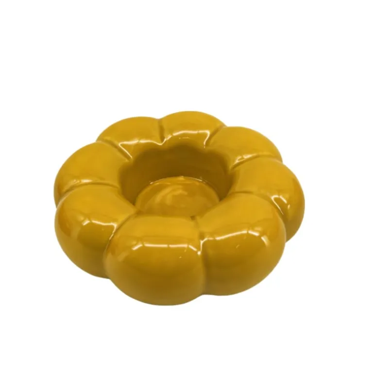 Waxinelichthouder bollen bloem - diverse varianten - ø13x6 cm