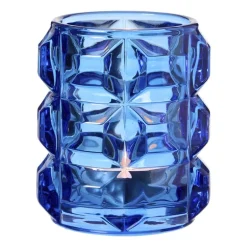 Waxinelichthouder bollen glas - diverse varianten - ø7.8x9.3 cm