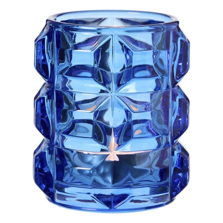Waxinelichthouder bollen glas - diverse varianten - ø7.8x9.3 cm