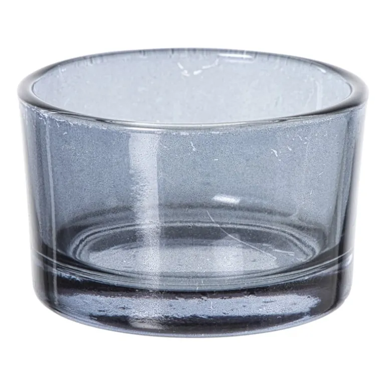 Waxinelichthouder smoked - zwart - ø5x3.2 cm