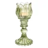 Waxinelichthouder tulp Ilona - groen - ø7.8x14 cm