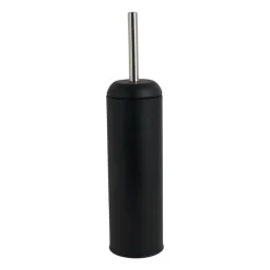 WC-borstel en houder metaal - zwart - 41 cm