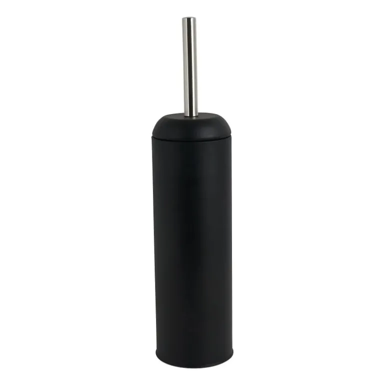 WC-borstel en houder metaal - zwart - 41 cm