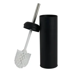 WC-borstel en houder metaal - zwart - 41 cm