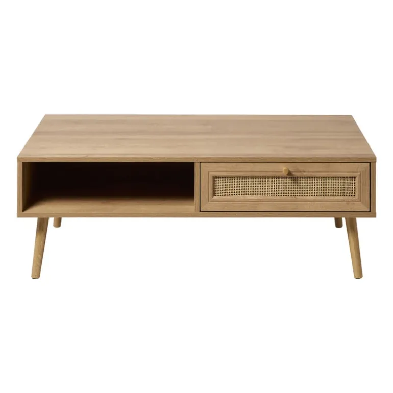 Webbing salontafel Batavia - bruin - 39x110x59 cm
