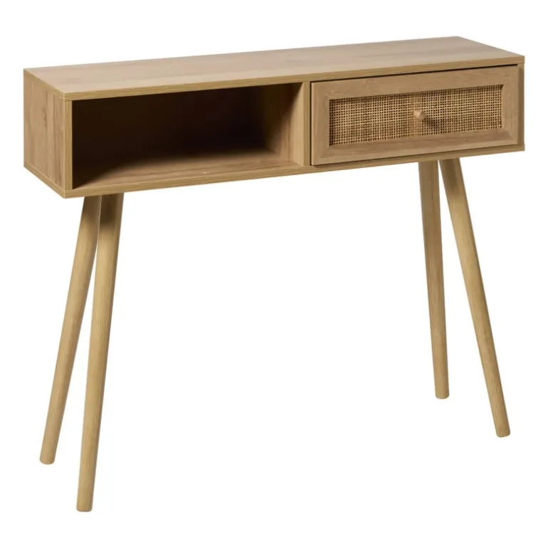 Webbing sidetable Batavia - bruin - 81x100x30 cm