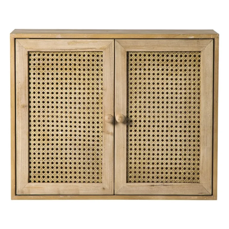 Webbing wandkast Bandung - naturel - 48.5x60x22 cm
