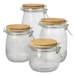Weckpot met bamboe deksel - 1.5 liter