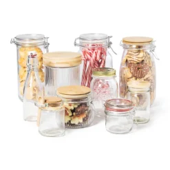 Weckpot met bamboe deksel - 500 ml