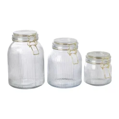 Weckpot ribbel met gouden deksel - 1.7 liter