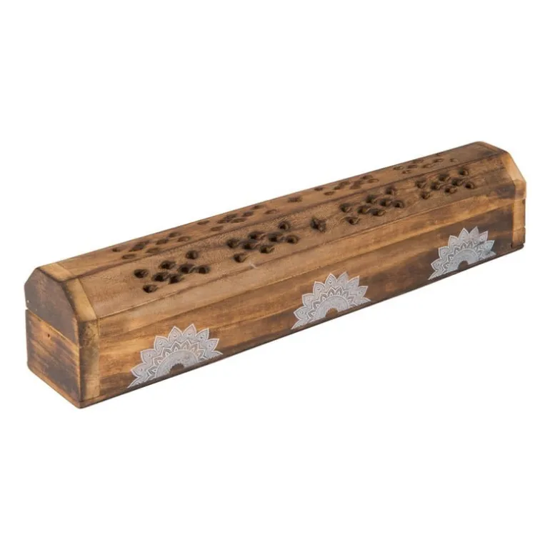 Wierookdoos/brander mandala - hout