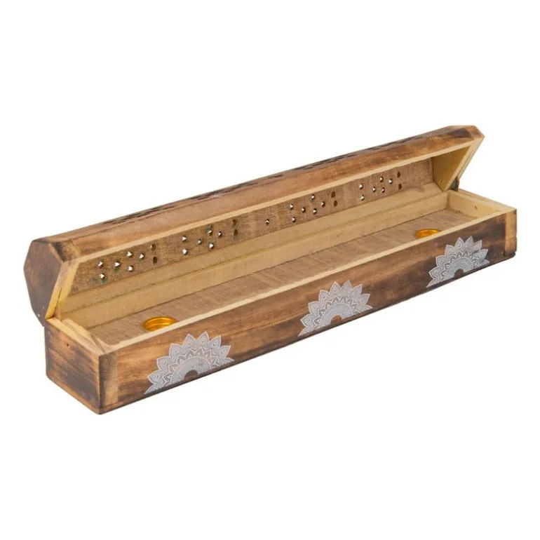 Wierookdoos/brander mandala - hout