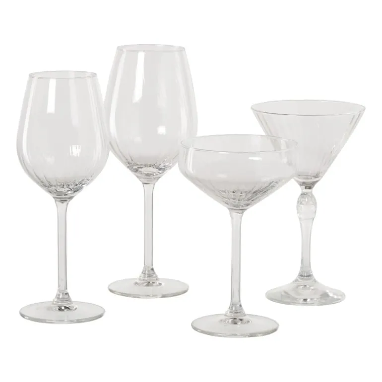 Wijnglas plisse klein - transparant - 380 ml
