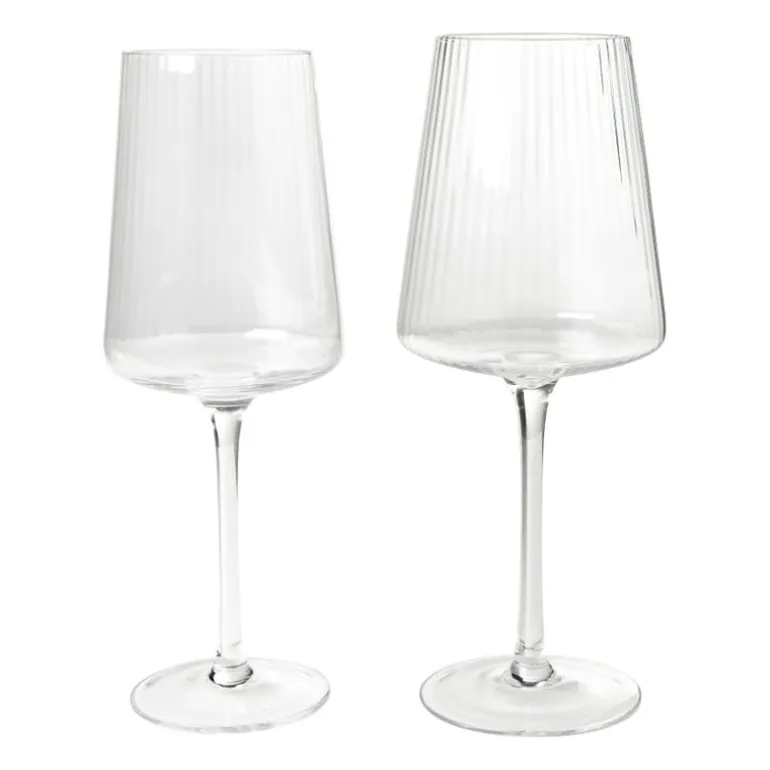 Wijnglas ribbel groot - glas - 400 ml