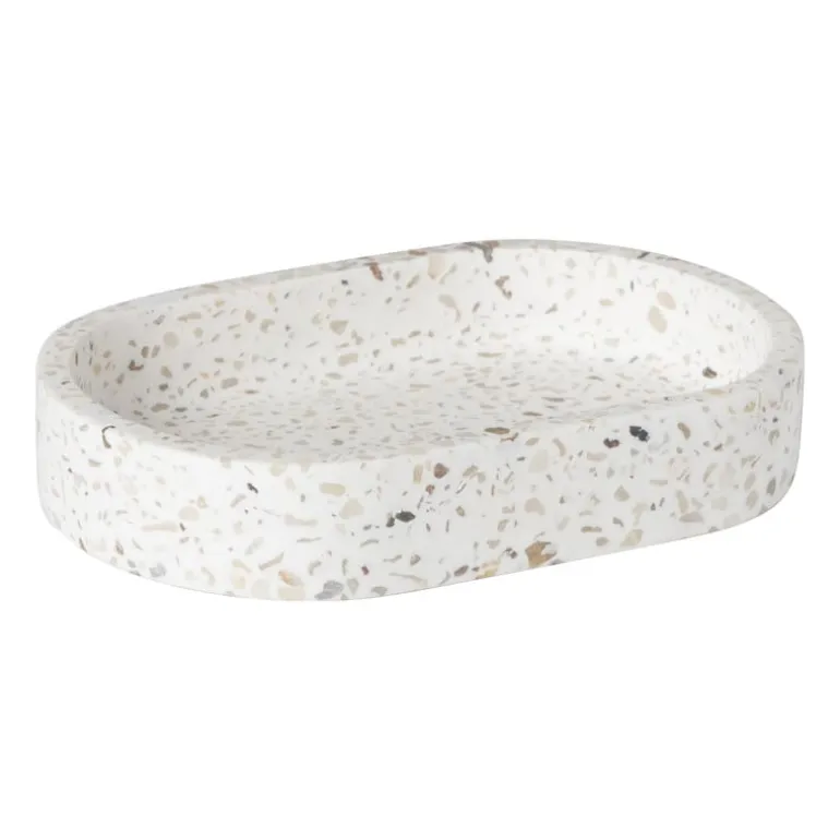Zeepbakje Terrazzo - wit - 2x13x9 cm