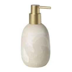 Zeeppompje marmer - beige - ø8x18 cm