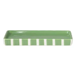 Zeepschaaltje blokjes - groen/wit - 1.3x15.8x8.3 cm