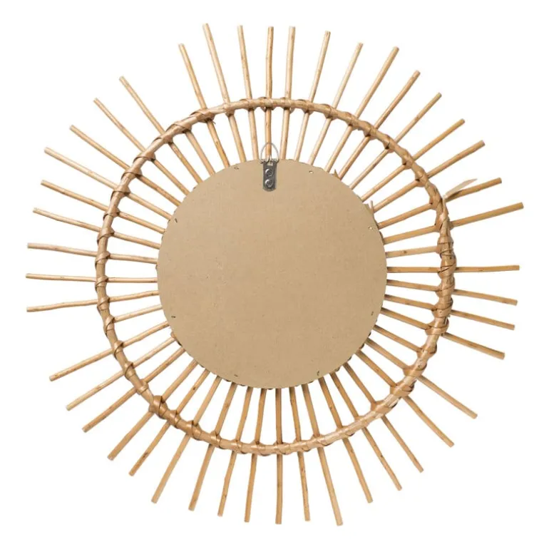 Zonnespiegel met rotan rand - ø55 cm