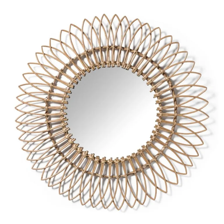 Zonnespiegel rotan - ø76 cm